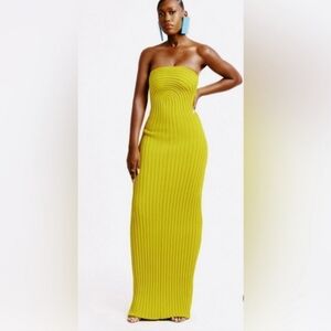 Hanifa Ribbed Strapless Dress